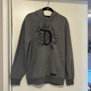 Disneyland Grey Zip up Hoodie Unisex Small